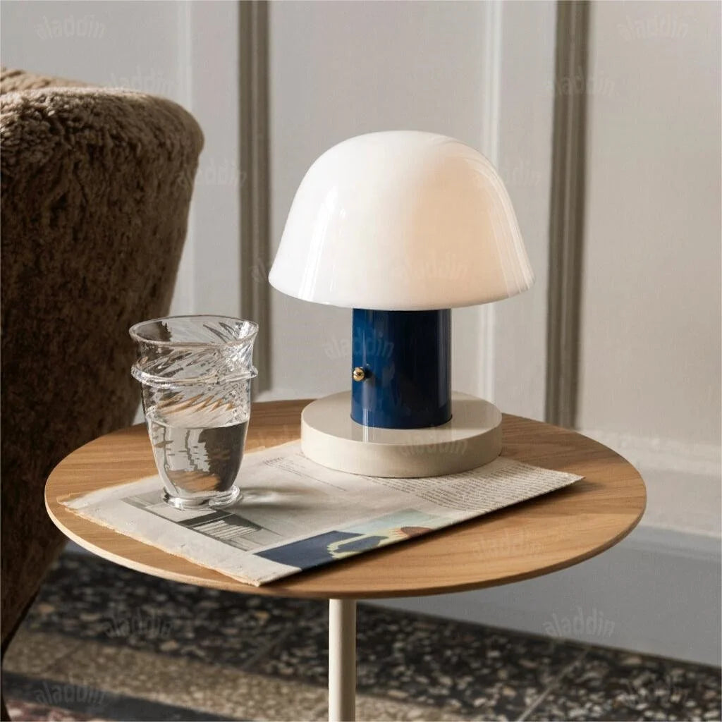 Danish Designer Mushroom Table Lamp Light Luxury Rechargeable Nordic Wireless Touch Retro