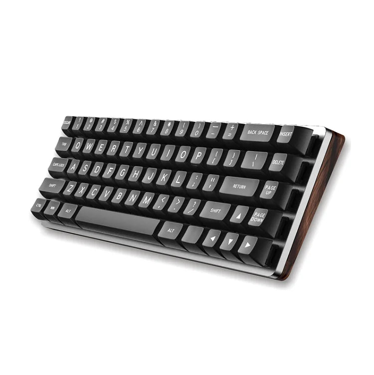 Walnut Ergonomic Wireless Mechanical Keyboard, 67 Keys, RGB, Brown Switches