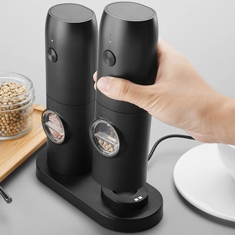 Spice Grinder Shakers Automatic Electric USB Rechargeable Salt and Pepper Grinder Set