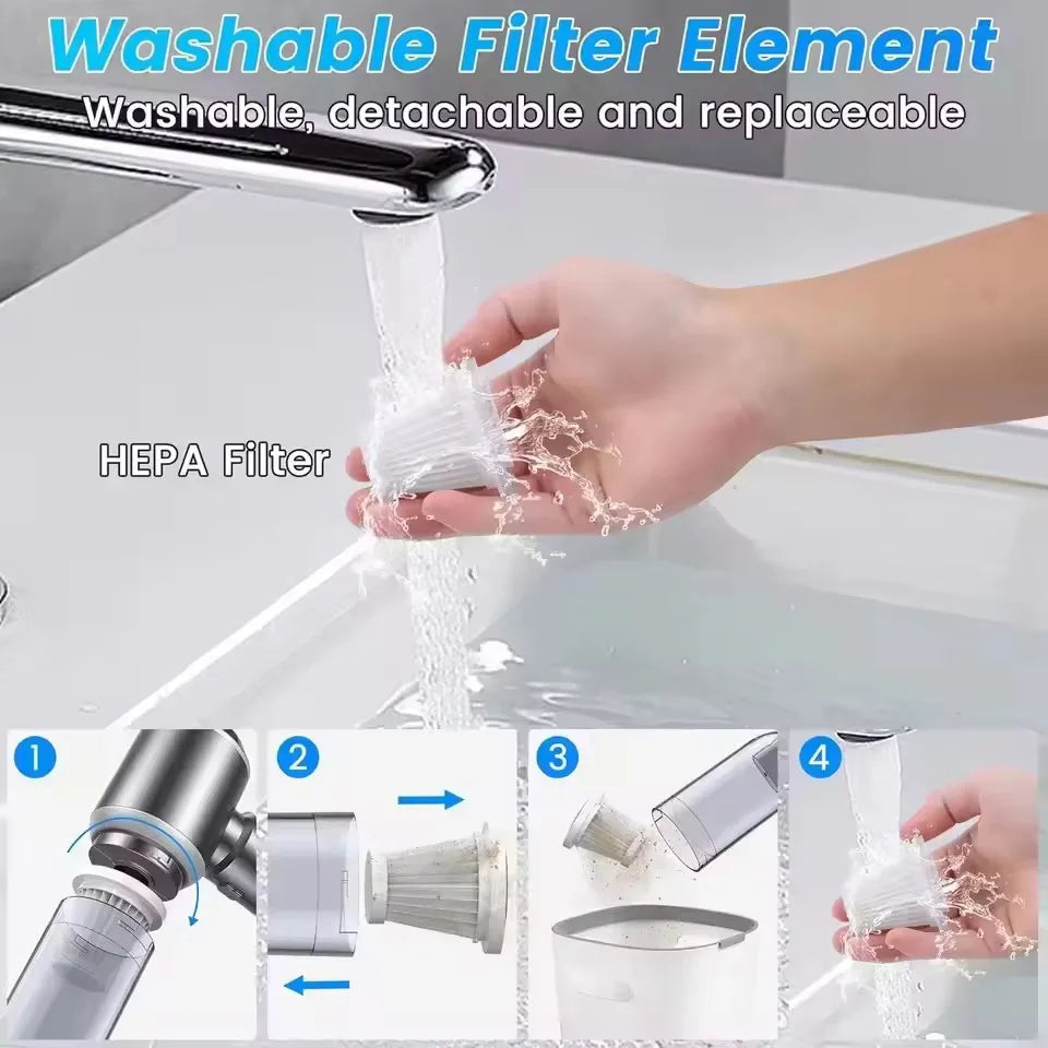 Cordless Electric Rechargeable Car & Household Vacuum Cleaner With HEPA Filter Brushless