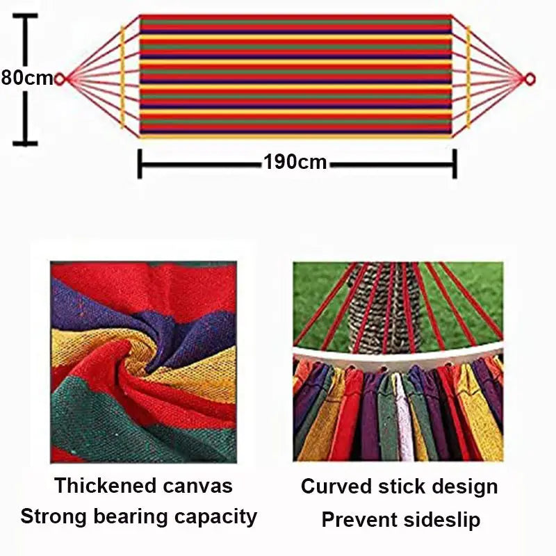 Canvas Hammock Foldable Hanging Swing Portable Outdoor Camping Hammock