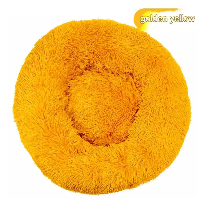 Luxury Fluffy Cushion Plush Soft Donut Dog Bed Accessories Washable Calming Sofa Camas