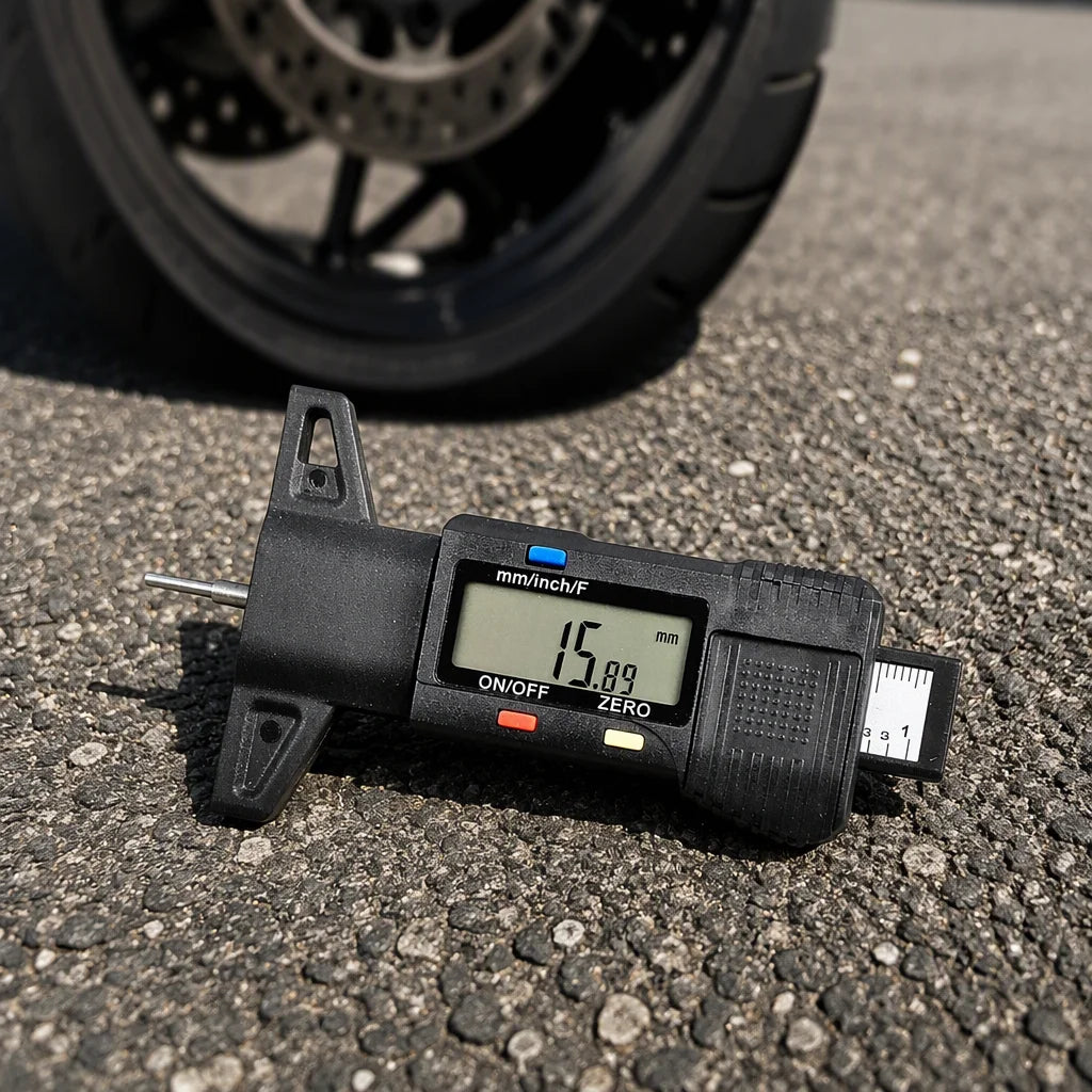 Digital Tire Tread Depth Gauge with mm, Inch and Fraction Display
