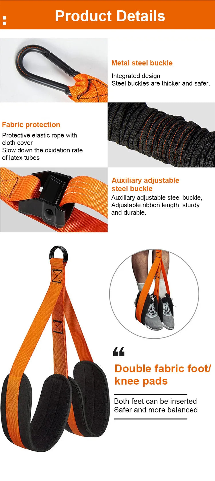 Multi Purpose Training Power Adjustable Resistance Band Set for Strength Training