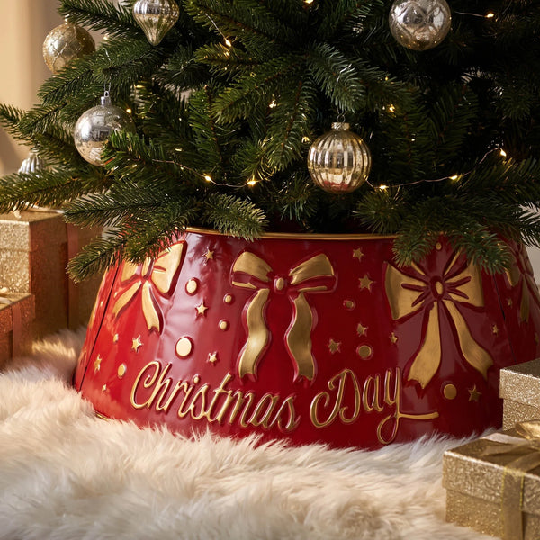 Iron Christmas Tree Base Collar & Ring Decorative Fence for Indoor/Outdoor Holiday Home