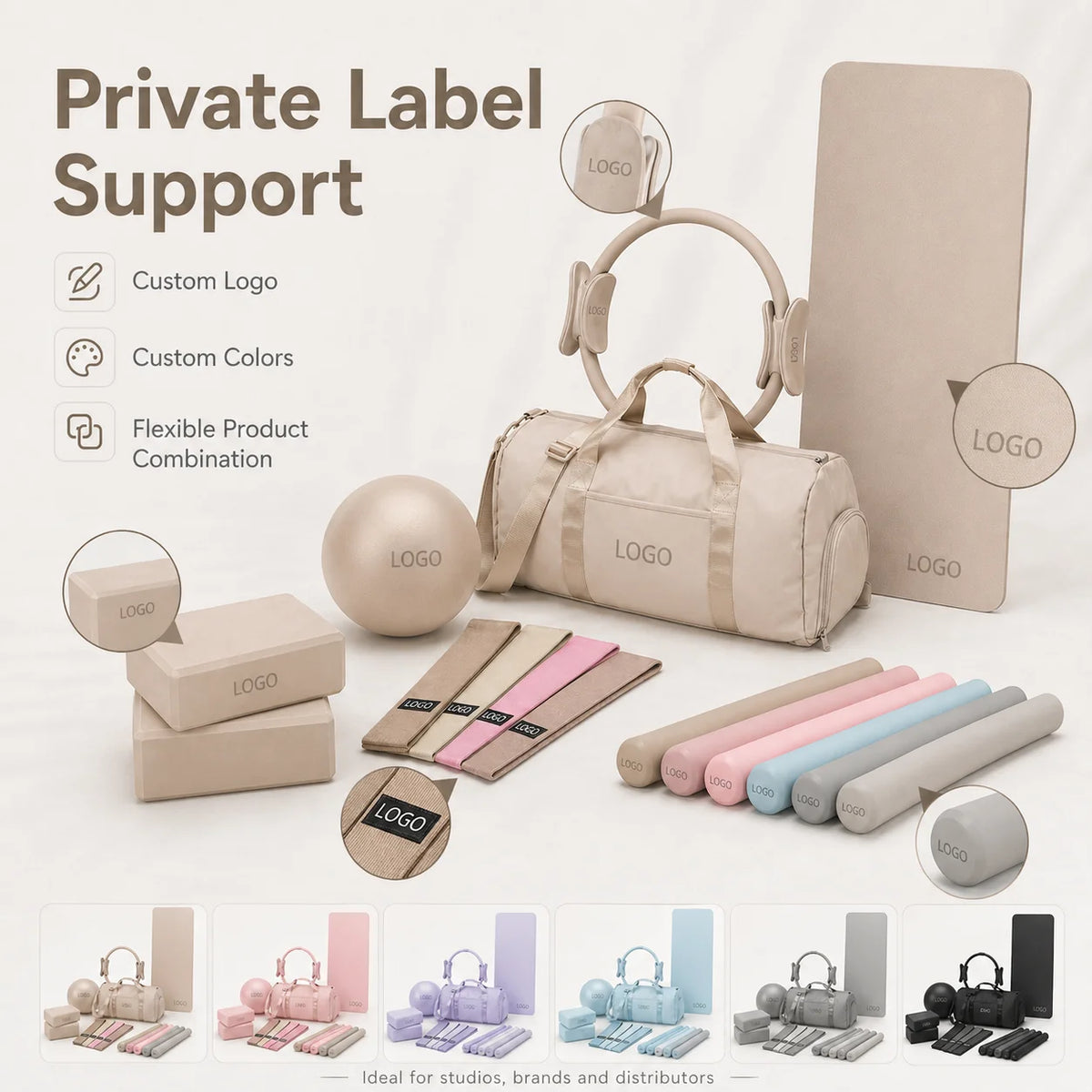 Premium Home Fitness Kit Yoga Mat Foam Dumbbells Pilates Set Power Ring Barbell Rod