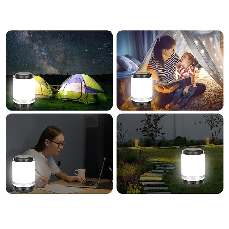 Portable USB Rechargeable LED Camping Lantern White Night Tent Light Emergency Outdoor