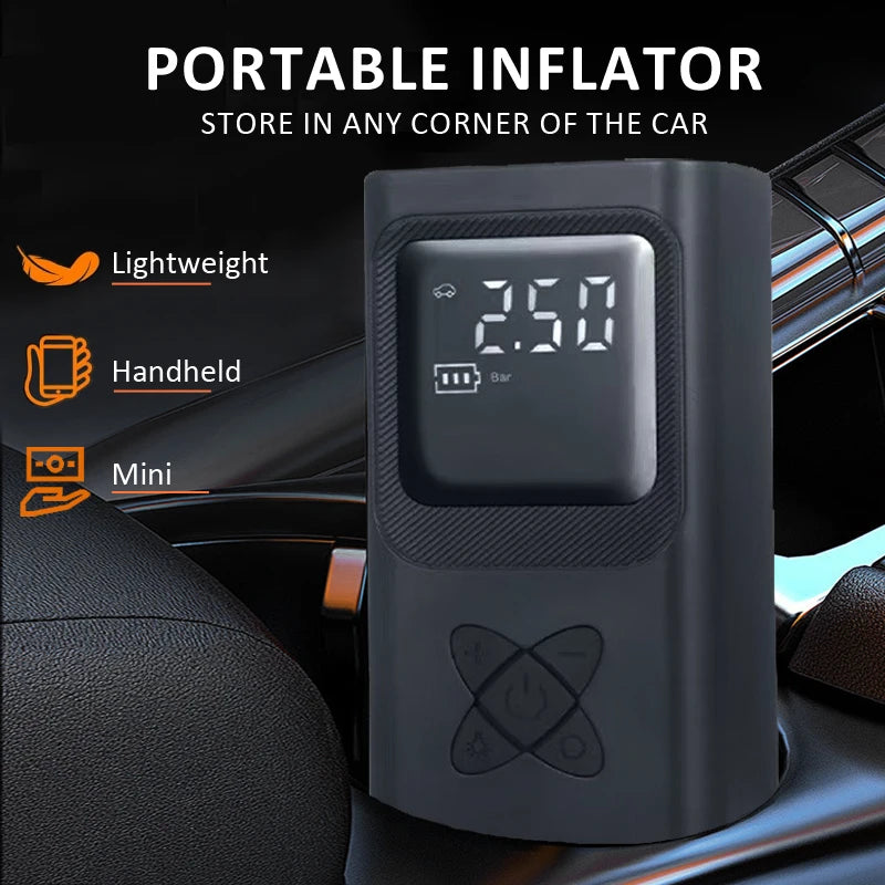 High Pressure Wireless Rechargeable Digital 150Psi Inflation Car Electric Portable