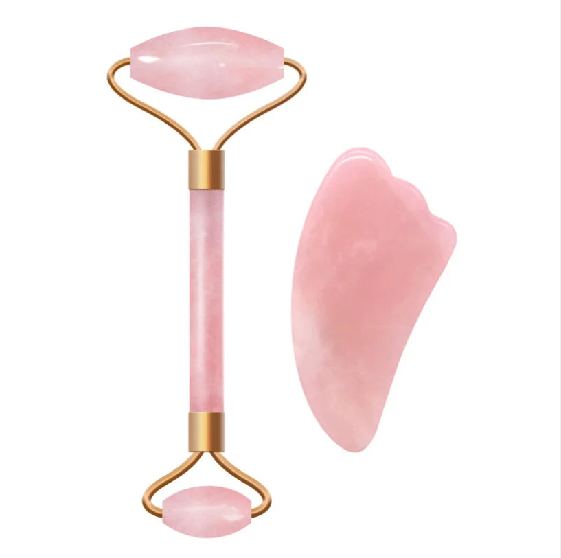 Natural Rose Quartz Face Roller, Facial Massager for an At-Home Spa Routine