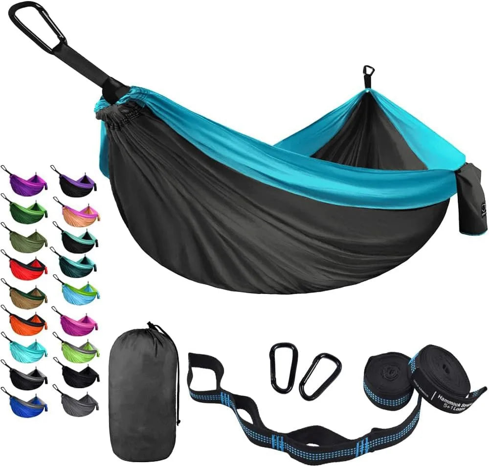 Nylon Camping Hiking Backpacking Travel Single & Double Parachute Camping Hammock 200kg