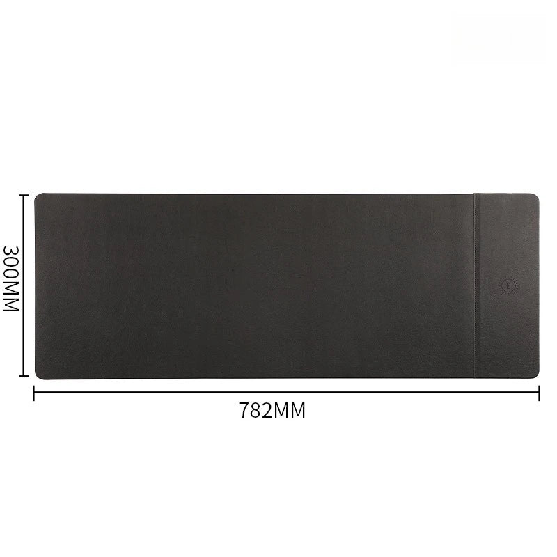 15W Fast Wireless Charging Mouse Pad, Small PU Leather Non-Slip Desk Mat with for Office