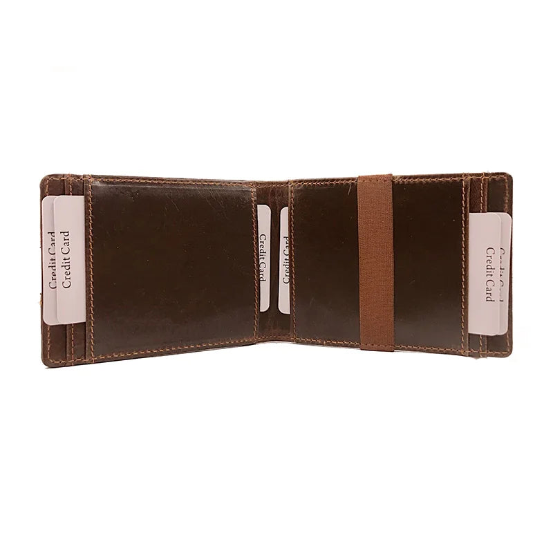 Customized Minimalist Money Clip Card Holder Wallet RFID Money Clip with Elastic Band