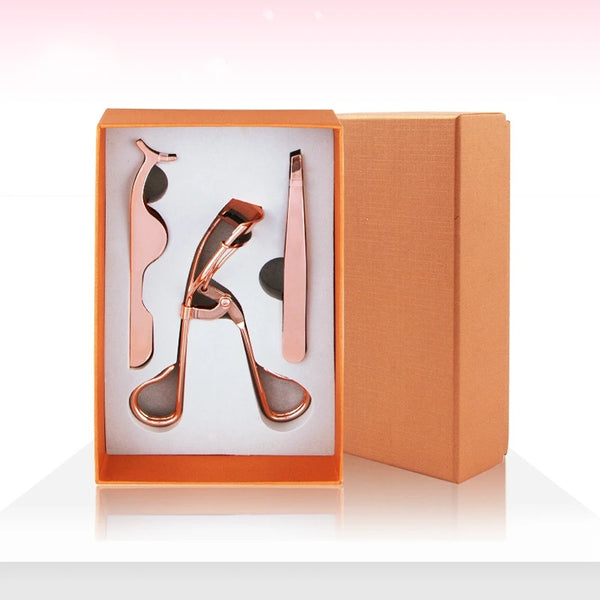 Melason Rose Gold Heated Eyelash Curler Set Custom Beauty Tools Eyelash Applicator