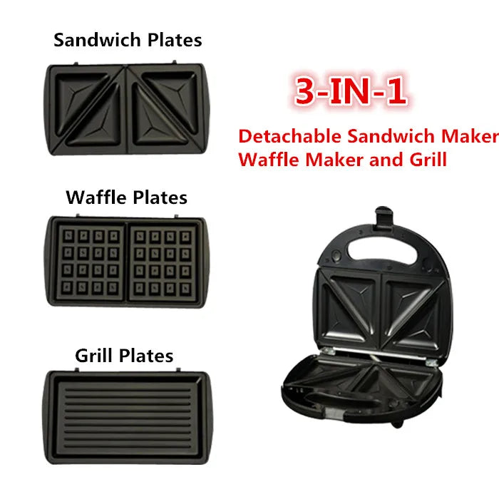3 in 1 Detachable Mini Waffle Maker