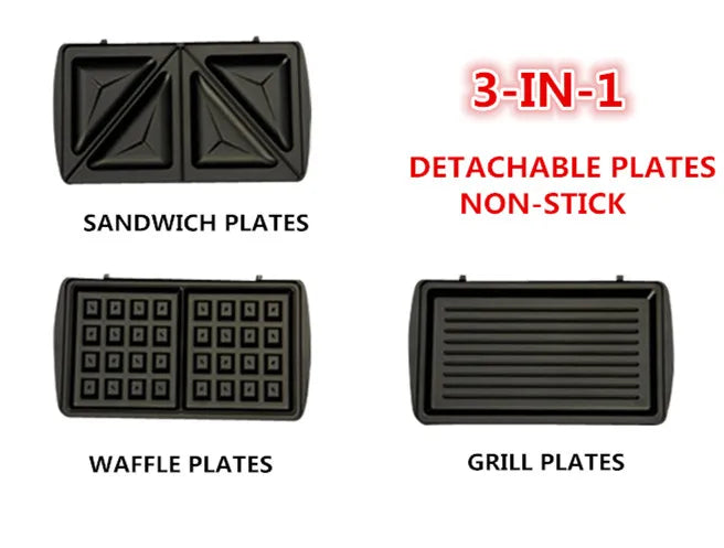 3 in 1 Detachable Mini Waffle Maker