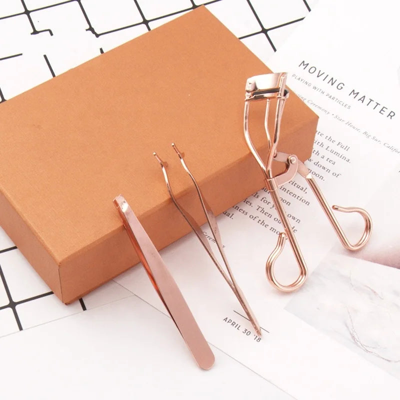Melason Rose Gold Heated Eyelash Curler Set Custom Beauty Tools Eyelash Applicator