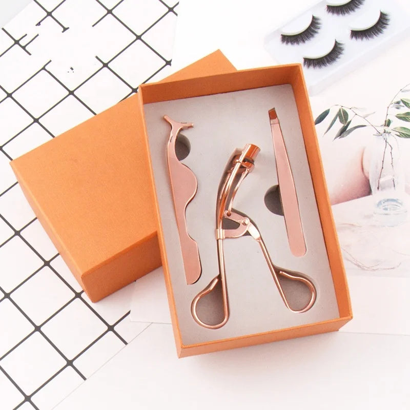 Melason Rose Gold Heated Eyelash Curler Set Custom Beauty Tools Eyelash Applicator