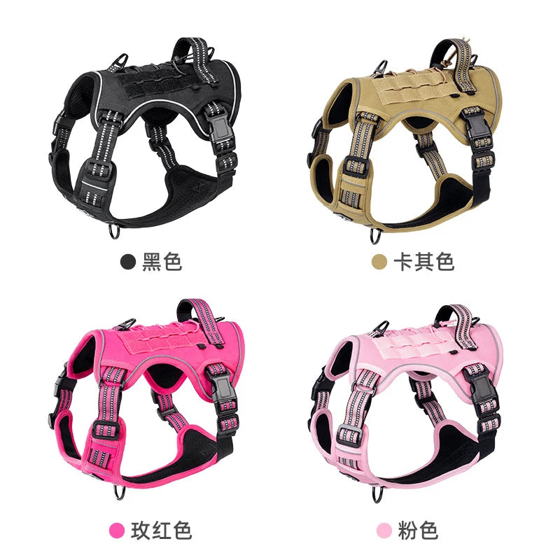 Multifunctional Tactical No-Pull Harness for Large Dog Outdoor Training