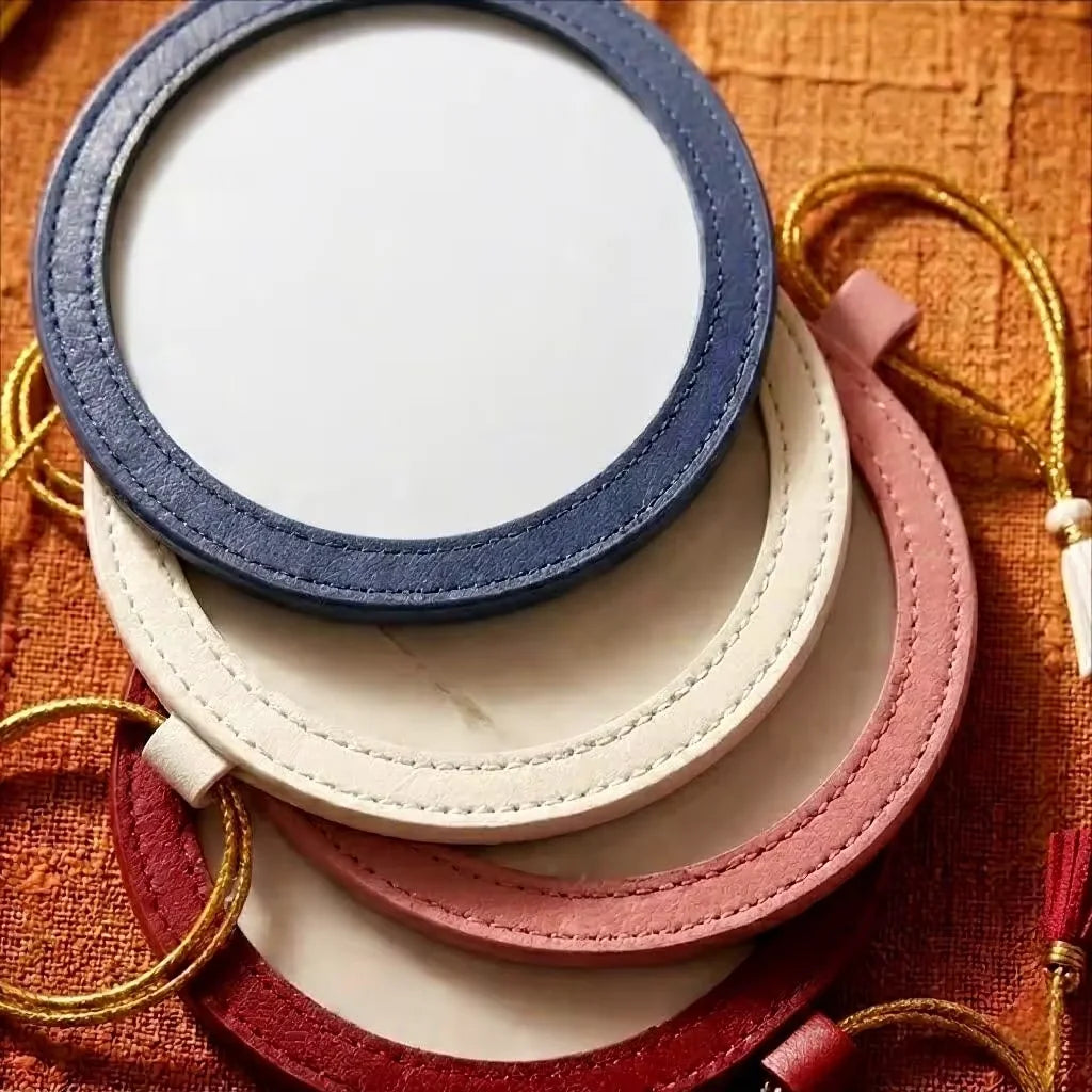 Self-Finishing Round PU Leather Ornament Needlepoint Gift Round Ornament for Your (Pack of 2)
