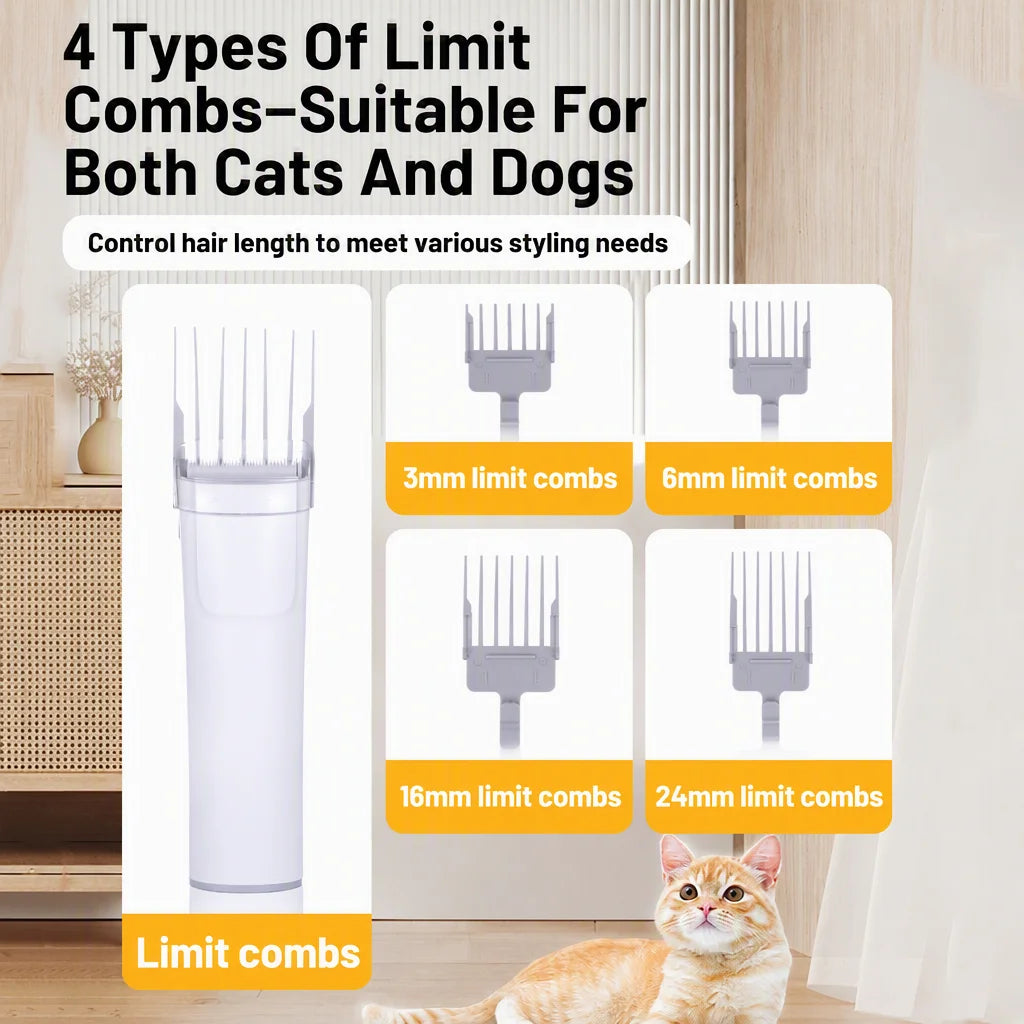7-in-1 Multi-Functional Pet Grooming Kit & Vacuum 1.4m Hose 2L Detachable Dust Cup Dog