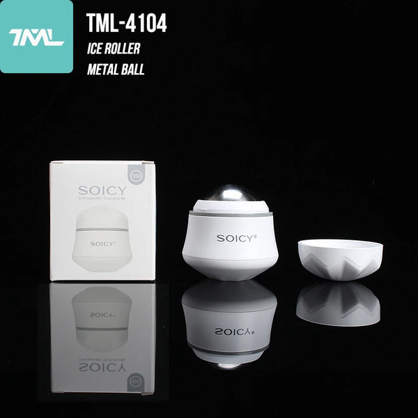 Stainless Steel Ball Ice Roller for Cooling Facial Massage, White