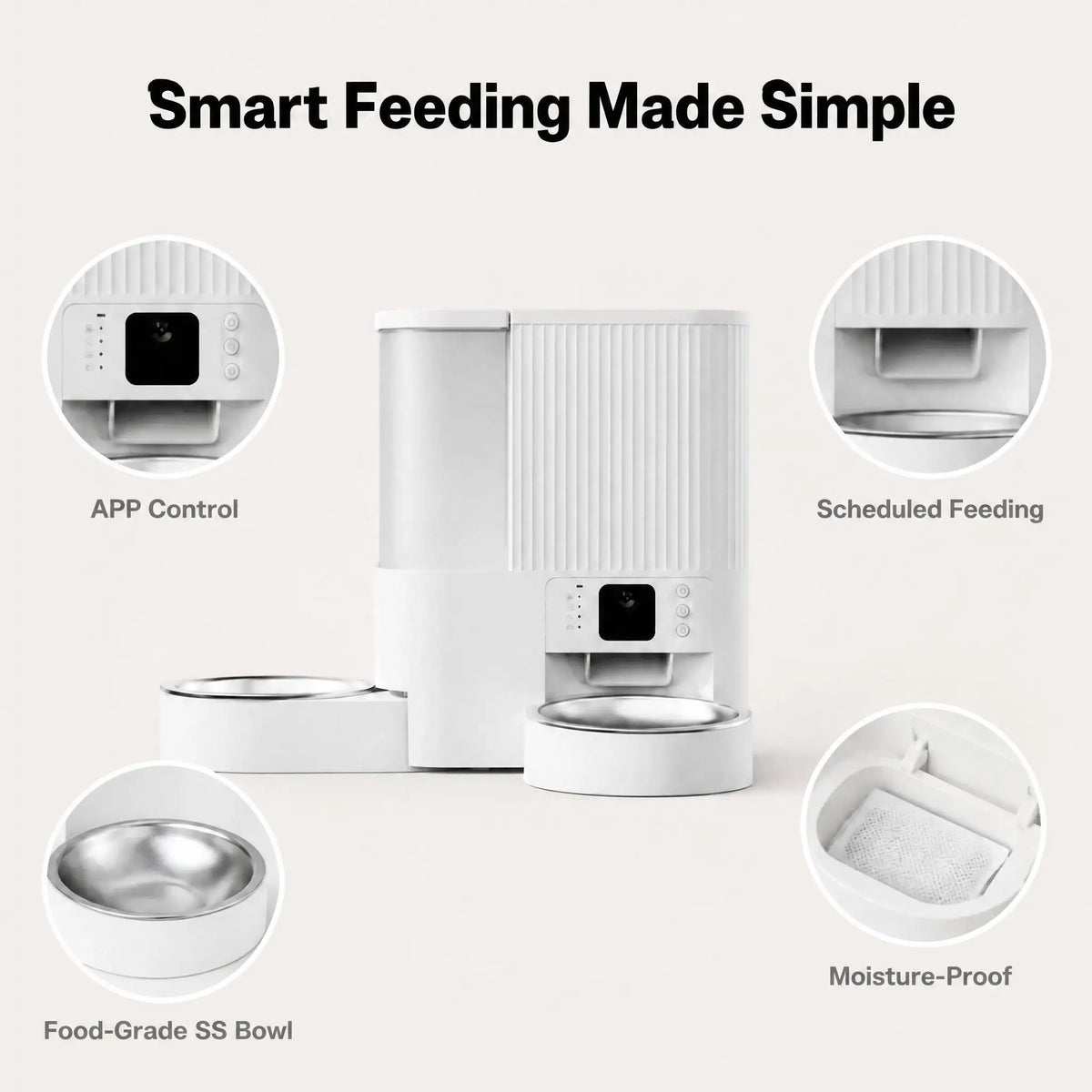 Smart 2-in-1 Automatic Pet Food and Water Feeder with 3MP Camera