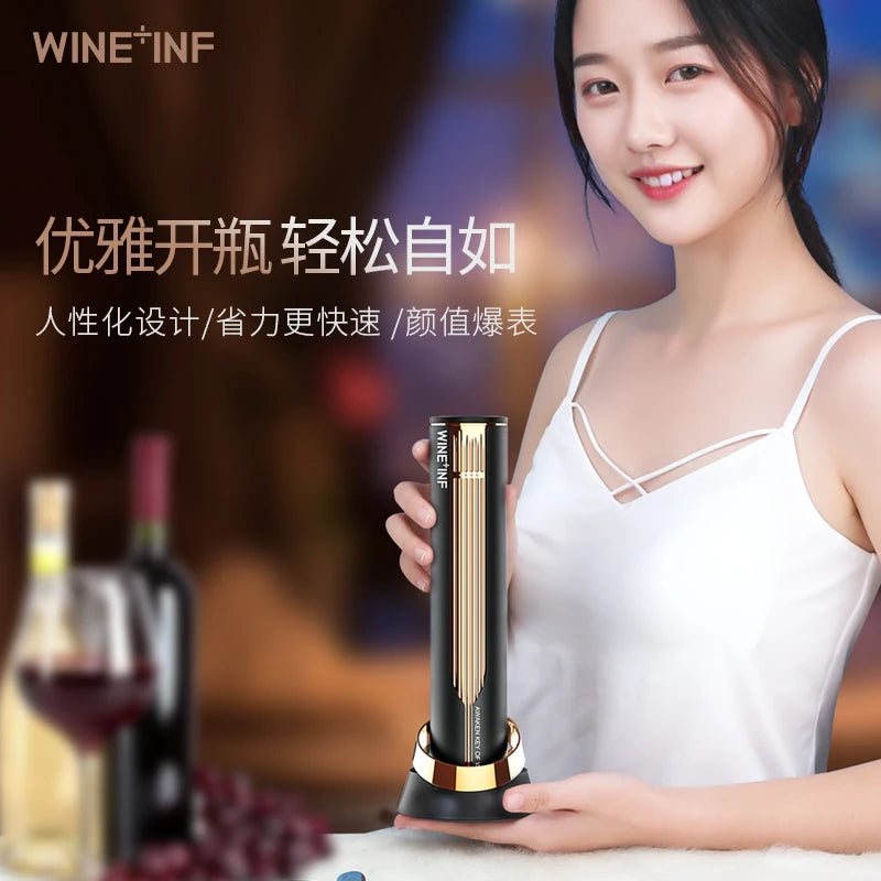 High-Tech Automatic Electric Wine Corkscrew Cordless Wine Bottle Opener Bar Accessory