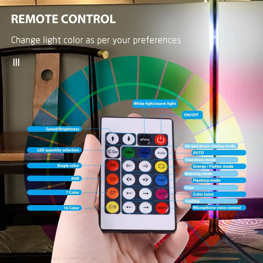 Graffiti Corner Atmosphere Light APP Remote Control USB Bedroom Floor Lamp Splicing