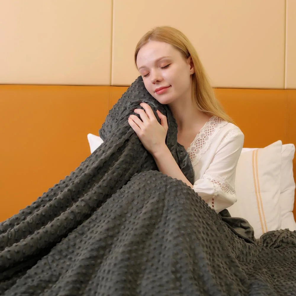 High-Quality Customized Minky Dot Weighted Blanket Chunky Knit Sensory Weighted Blanket