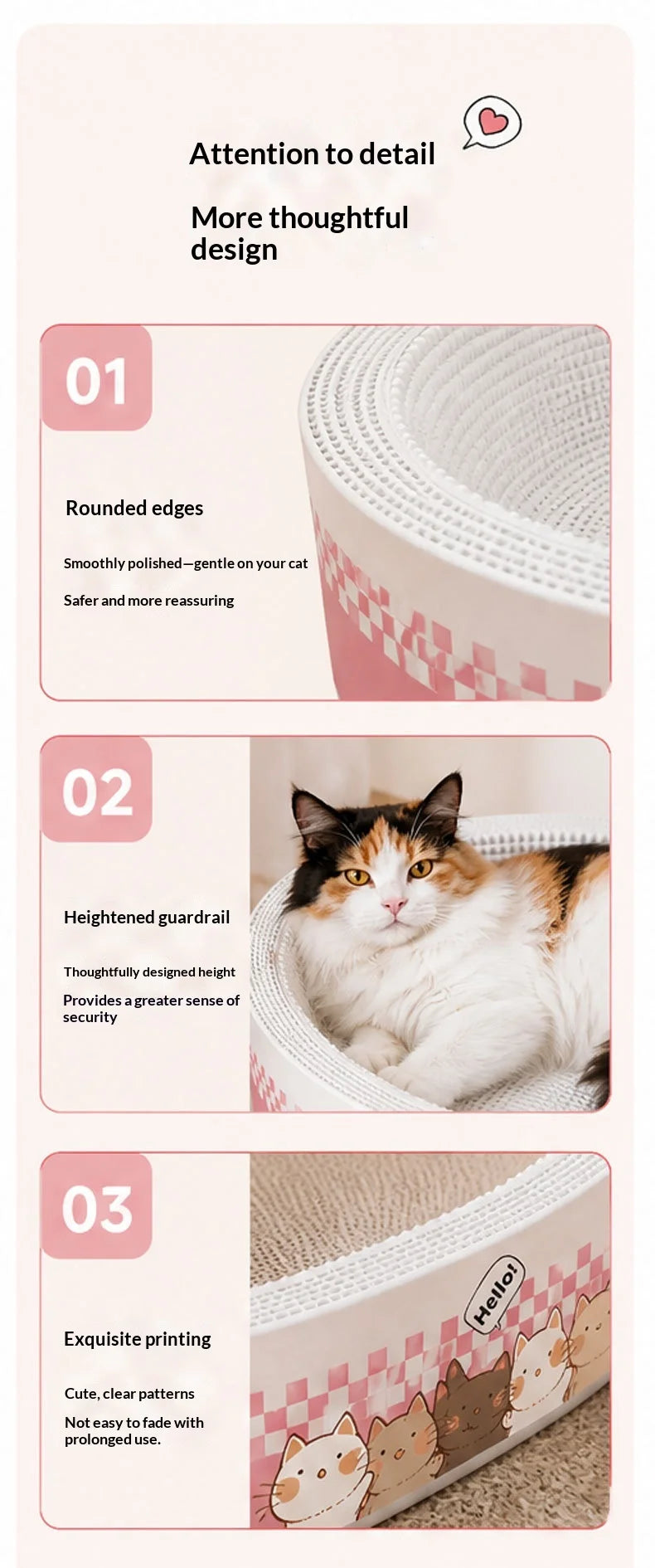 Cat Scratching Board Corrugated Cardboard Cat Scratcher Pad Oval Cat Bed Lounger No