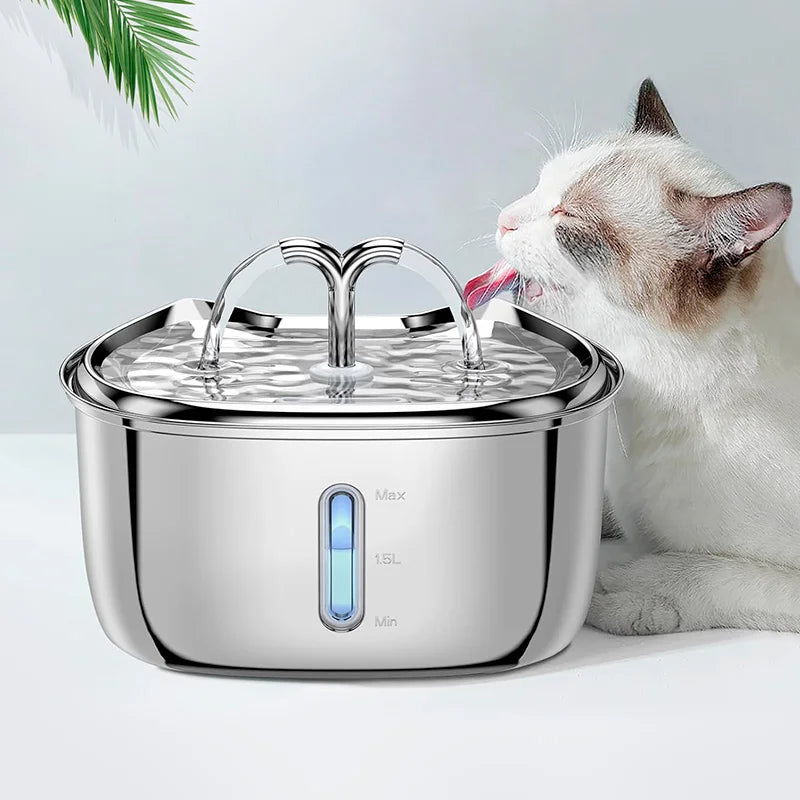 Portable Eco-Friendly Charge Automatic Stainless Steel Cat Water Bottle & Fountain