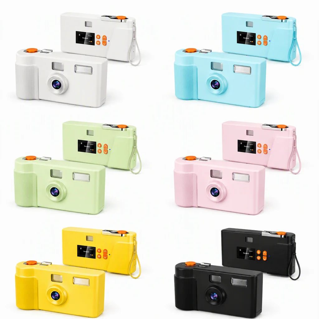 Film-Style Screen-Free Digital Camera with 20MP Photo Detachable Battery WIFI Multiple