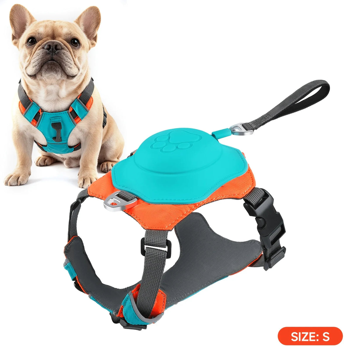 No Pull Integrated Pet Harness & Retractable Leash Set, Vest Style Dog Harness for Small
