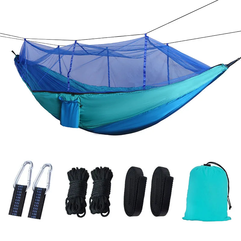 Outdoor Single Person Lightweight Foldable Hammock Mosquito Net Nylon Material 200kg