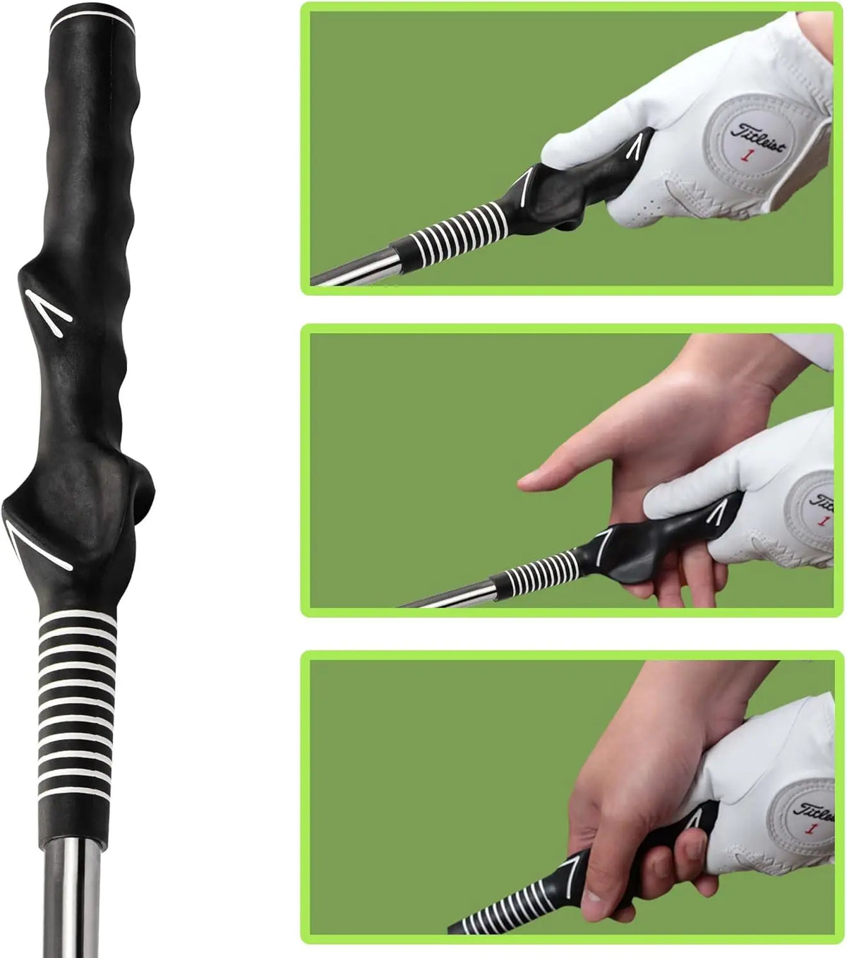 Indoor Golf Swing Trainer Stainless Steel TPE Construction Rubber Grip Shaft Swing
