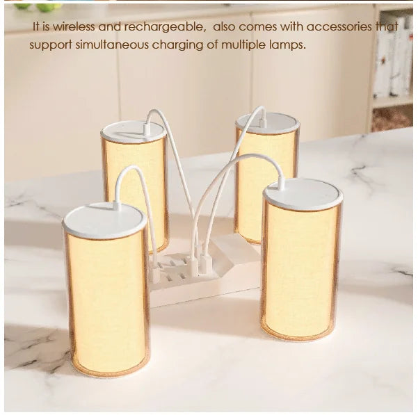 Rechargeable Wireless LED Table Lamp with Dual-Color Lighting 1Watt Night Light for Hotel