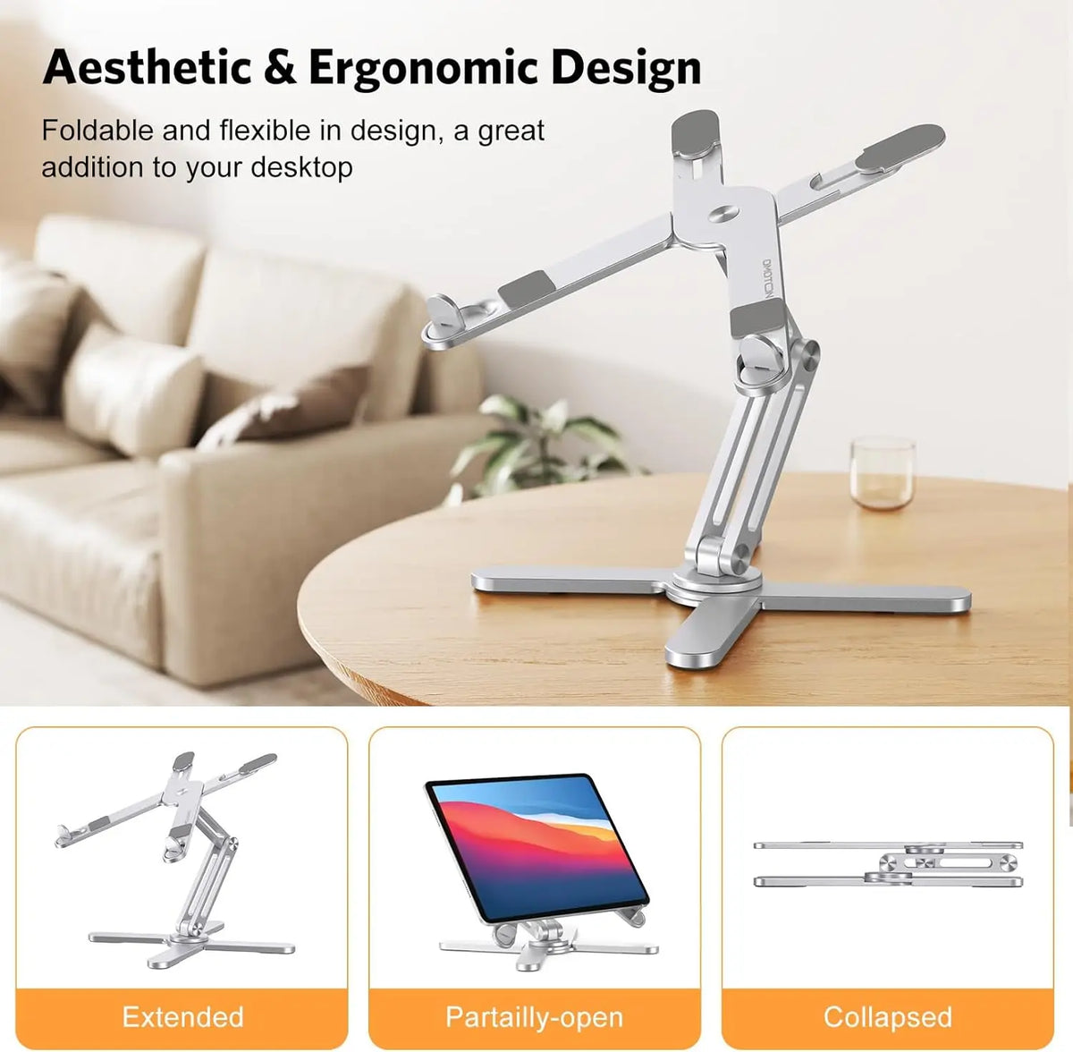 Ergonomic Adjustable Height Angles For Collaborative Work Compute Laptop Stand 360