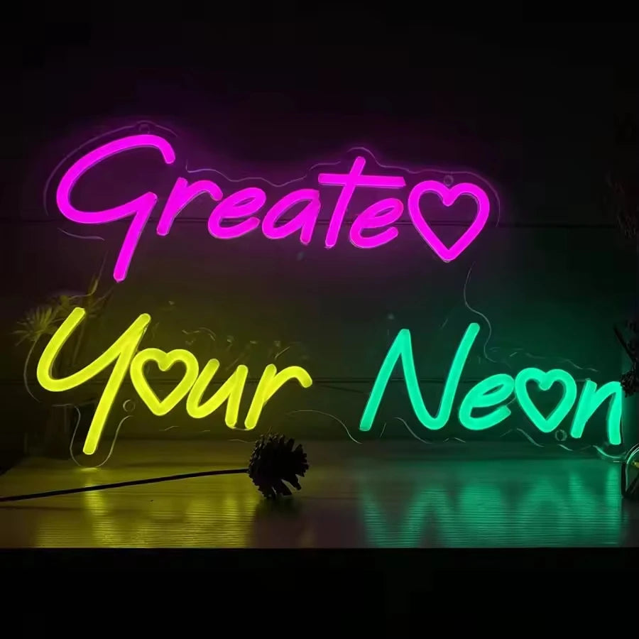 Waterproof Custom Neon Light Acrylic Neon Sign for Wall Decor Design Letter Led