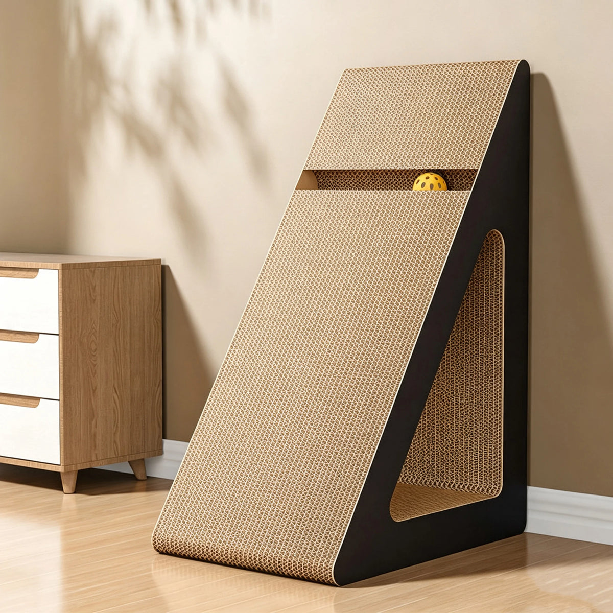 Vertical Triangular Cat Scratch Board Wear-Resistant Non-Shedding Corrugated Paper Cat
