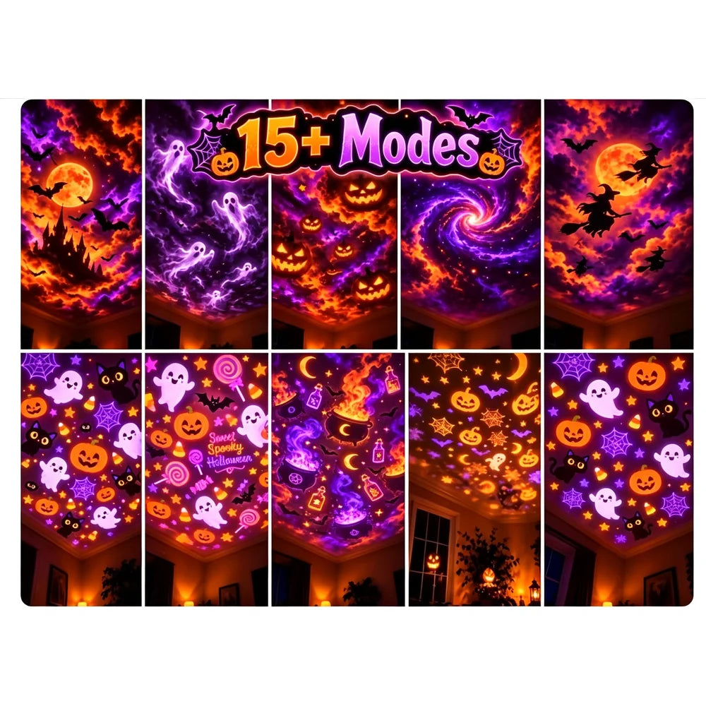 Modern Christmas Halloween LED Lamp Festive Interchangeable Bedroom Kids Room Projection