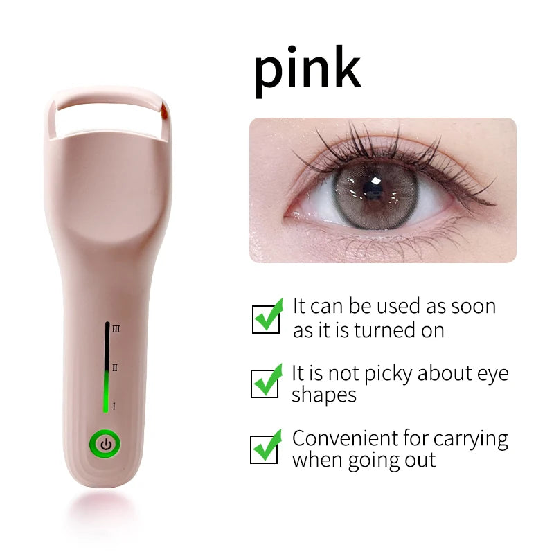 New Heated Lash Brush 360° Wand-Style Fast Heating Rechargeable Heated Eyelash Curler