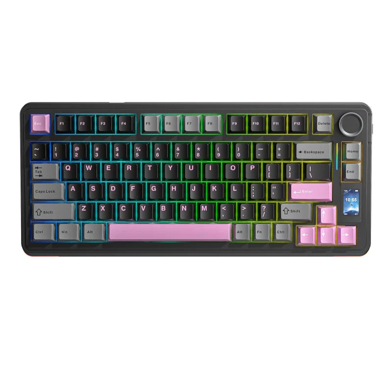 S75 PRO Wireless RGB Mechanical Keyboard with Screen&Knob, 75% Hot Swappable Gaming