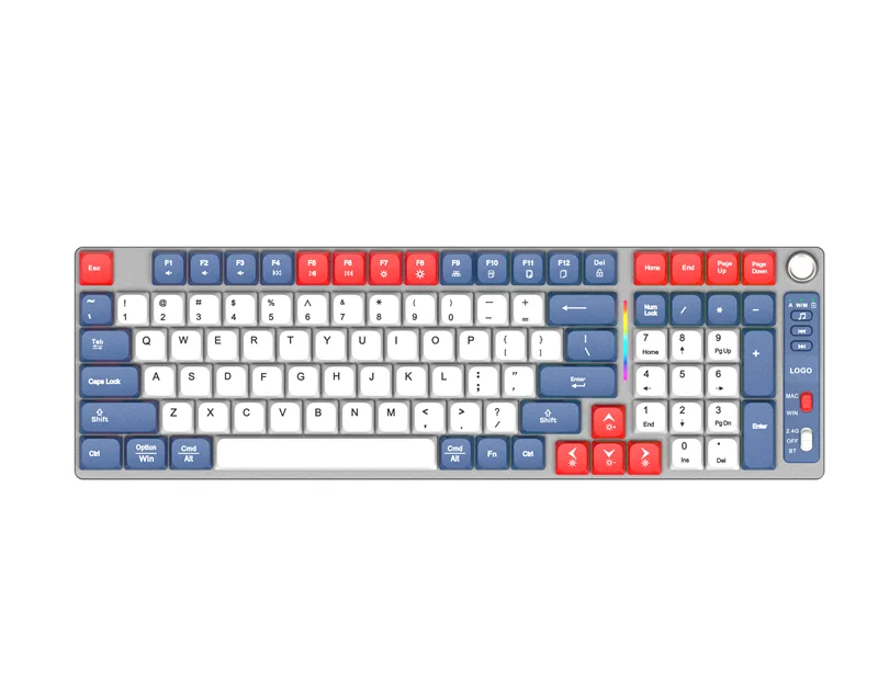 Low Axis Mechanical Keyboard 2.4G 84 Keys Anti-Ghosting RGB Backlight Multimedia Keys USB