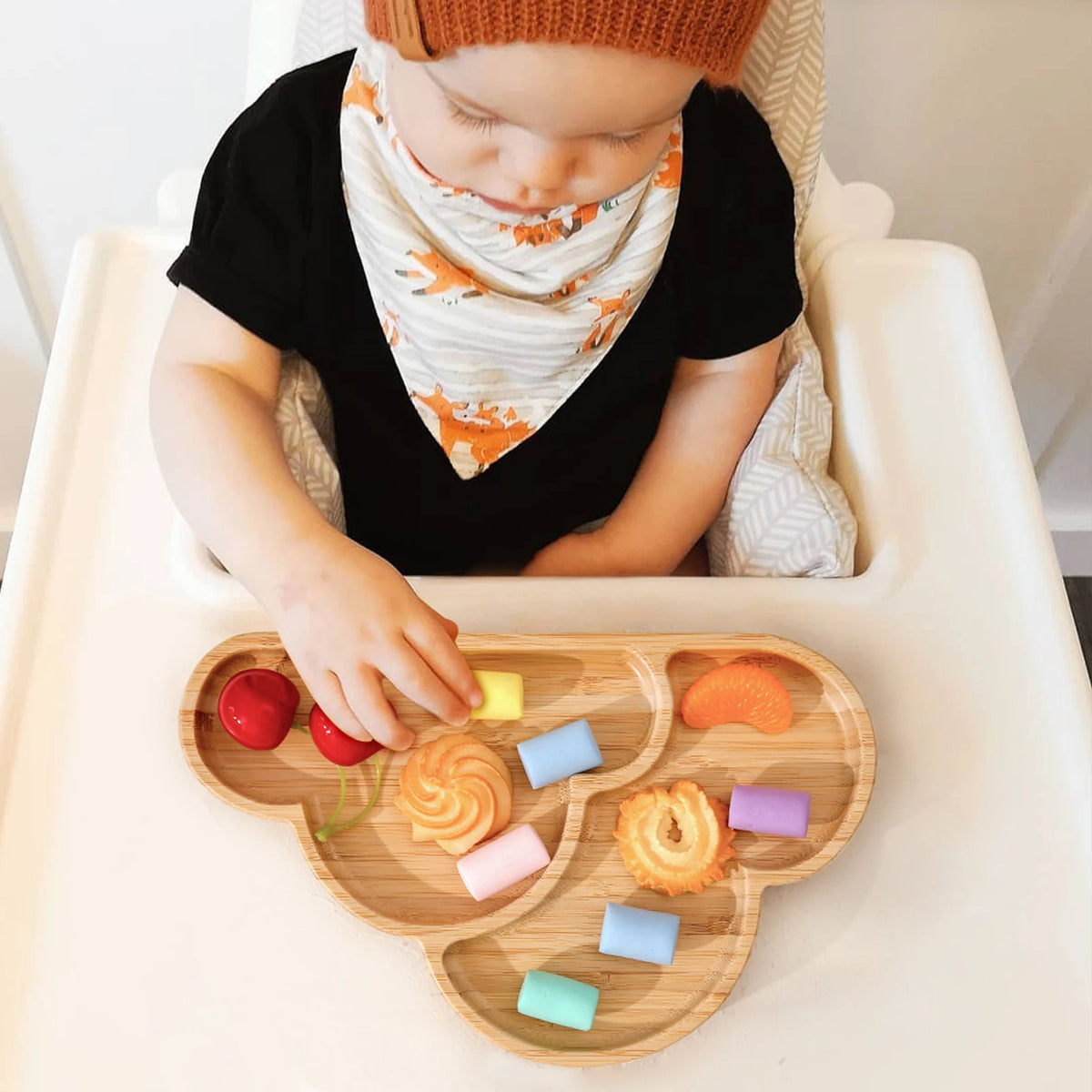 PGJ1201 Cartoon Design Silicone Baby Tableware Set Includes Plate Bowl Spoon Fork Sippy