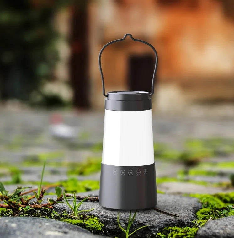 New Portable Waterproof Wireless Speaker BT Speaker Tent Light Speaker with White