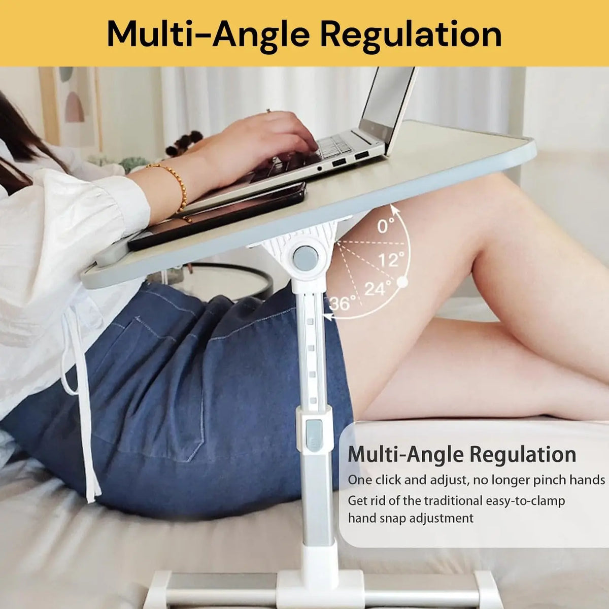 Multi-Angle Adjustable Laptop Stand Table Household Lazy Study Table on the Bed Folding
