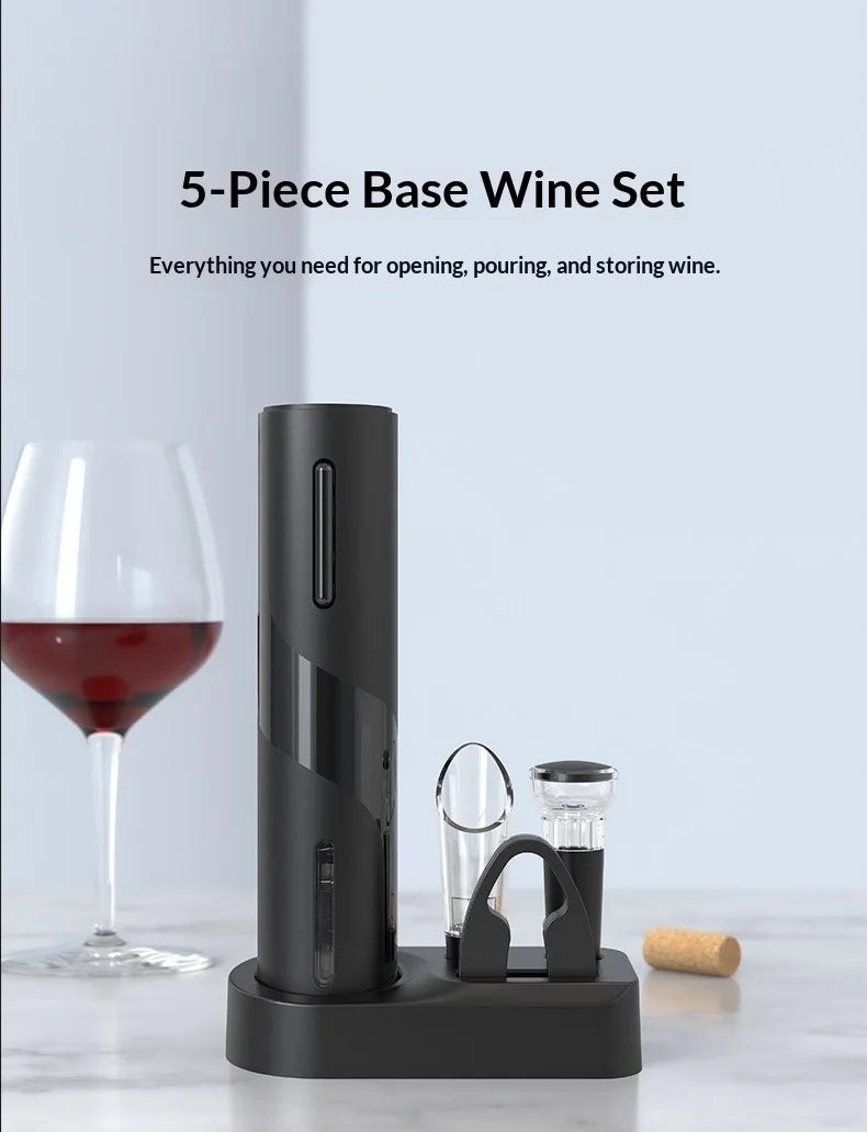 Electric Wine Bottle Opener with High-End Base Set Fully Automatic Screwdriver Wine