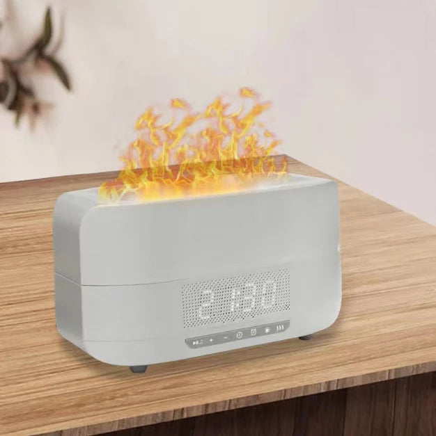 Large-Capacity Ultrasonic Aromatherapy Humidifier with Colorful Flame Light, Bluetooth