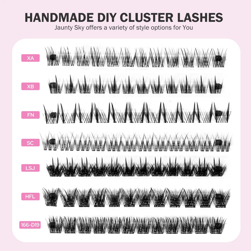 Diy Cluster Lashes Set 0.05 0.07mm Pre-Cut Eyelash Segment Lash Clusters Kit with Lash