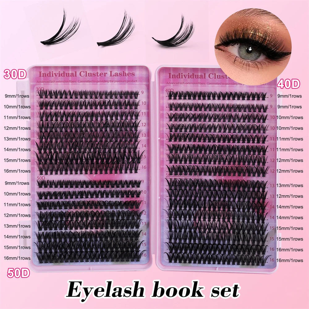 Cluster Lashes Individual Eyelashes DIY Segment Lashes Cluster Kit With Bond and Seal